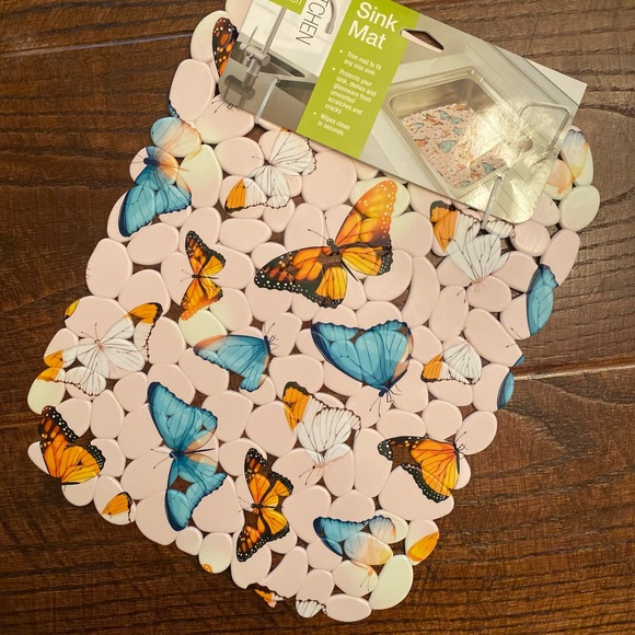 Butterfly Sink Mat, Butterfly Protective Pebble Decorative Sink Mat, Butterflies - Picture 3 of 14